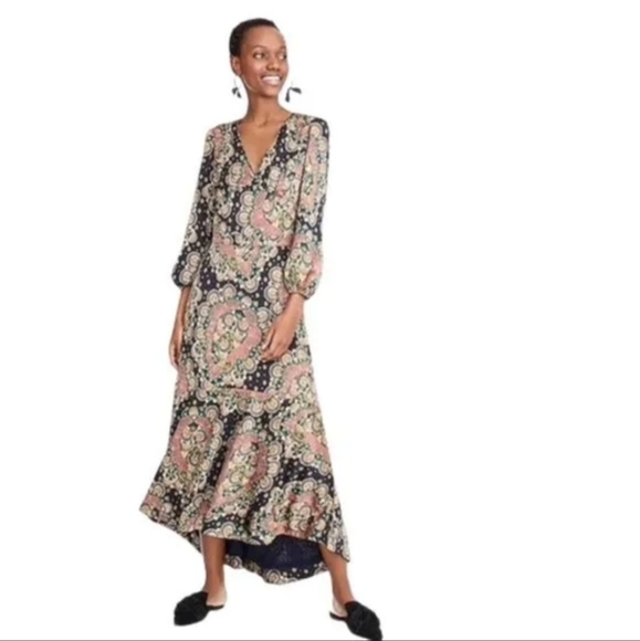 J Crew Point Sur high low Dress paisley - Picture 2 of 6